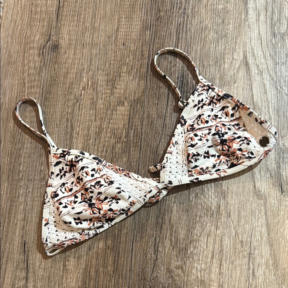 Billabong Floral Lace Triangle Bikini Top